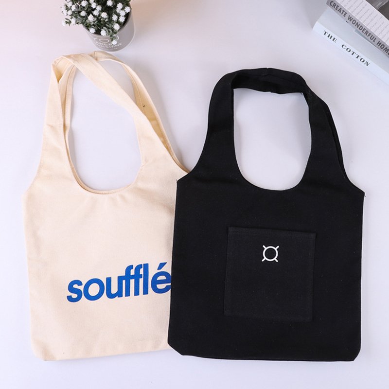 Fashion Cheap Cotton Canvas Shoulder Tote Bag With Custom Logo Shopping Bag Blank Plain Canvas Bags Handbag