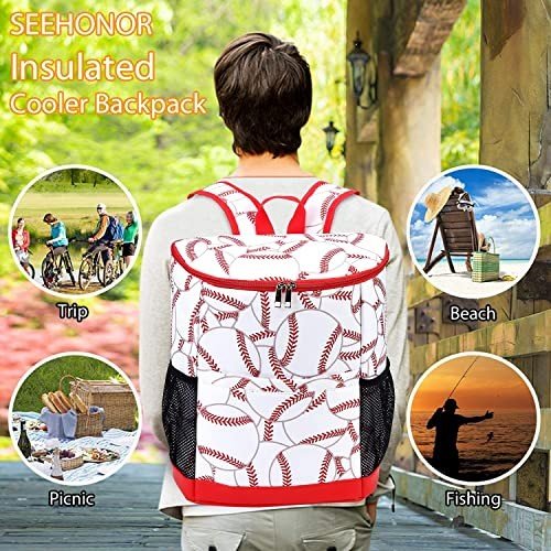 Baseball Print Extra Large Heavy Duty Insulated Reusable Tote Leopard Cooler Grocery Thermal Shopping Bag Cooler Bag