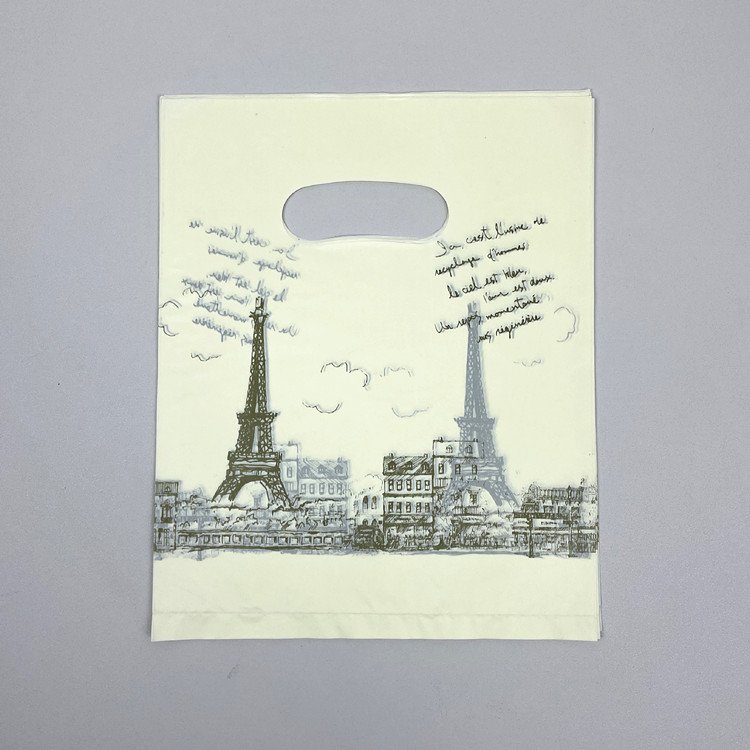 Yiwu Oke Factory Wholesale Fashion Eiffel Tower Plastic Gift Bags Clothing Store Shopping Bags for Rice Storage