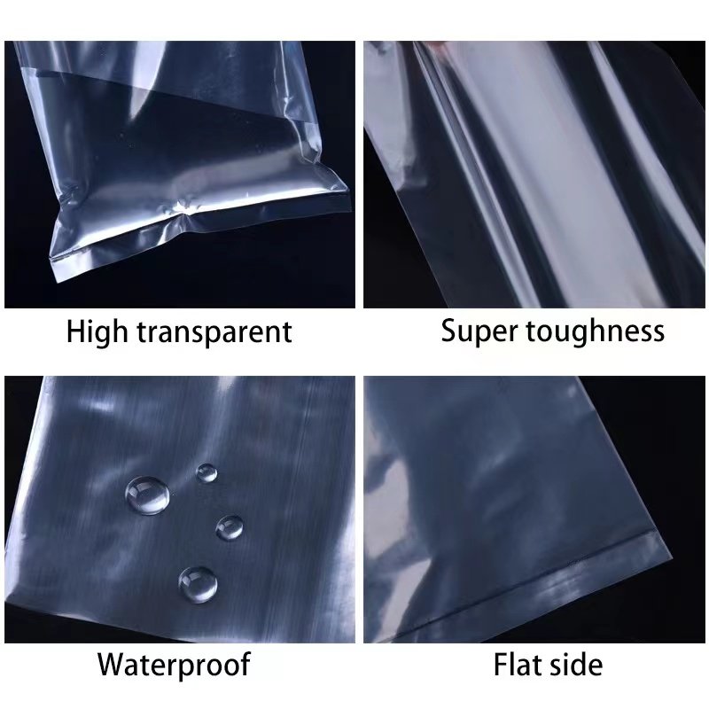 Custom Business Moisture Proof Waterproof Dust Inner Film Disposable Flat Thick Clear Pe Large Plastic Food Packaging Bag