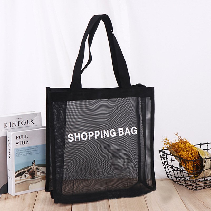 2023 New Custom Logo large market grocery shopper gift beach net nylon mesh shopping tote bag