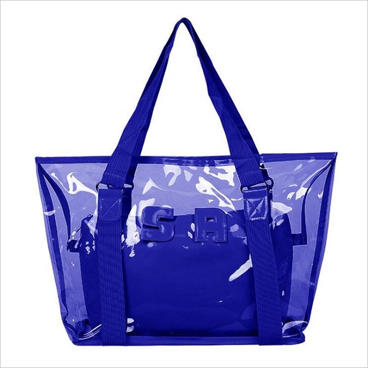 Women New Trend Tote Transparent PVC Handbag beach Shoulder bag Hot Sale Jelly Color Plastic Clear Bag Large Shopping Bags