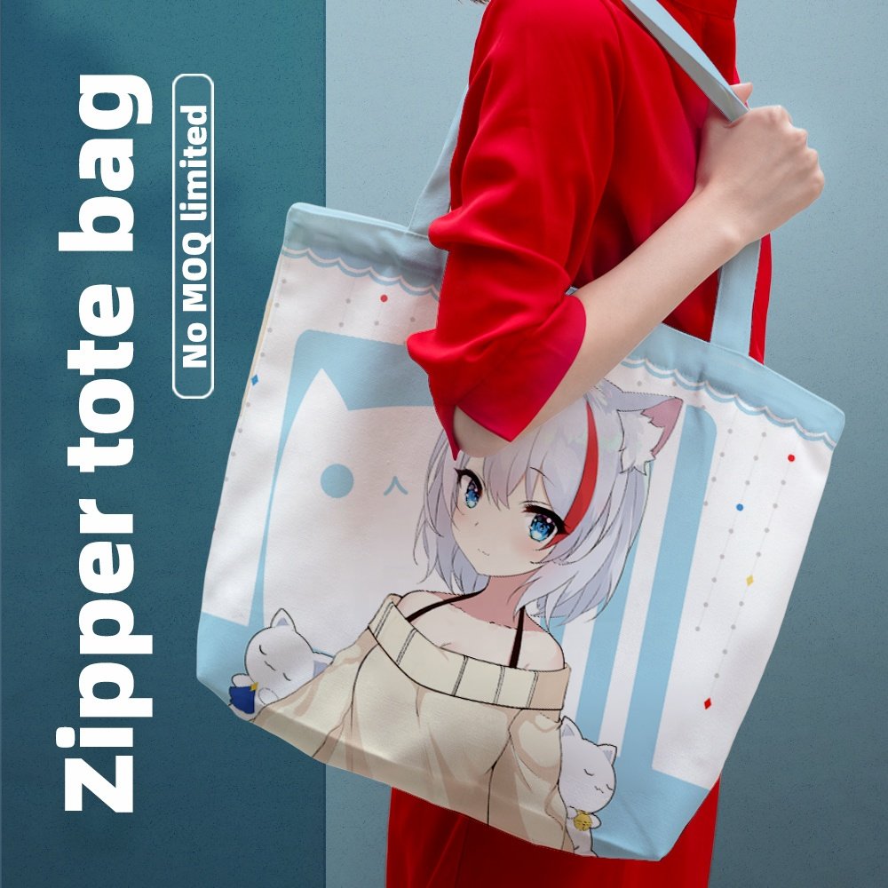 Eco Friendly Shopping Bag Wholesale Plain Canvas Tote Beach Tote Bag with Zipper Accept Customized Logo Free Sample & Drop Ship