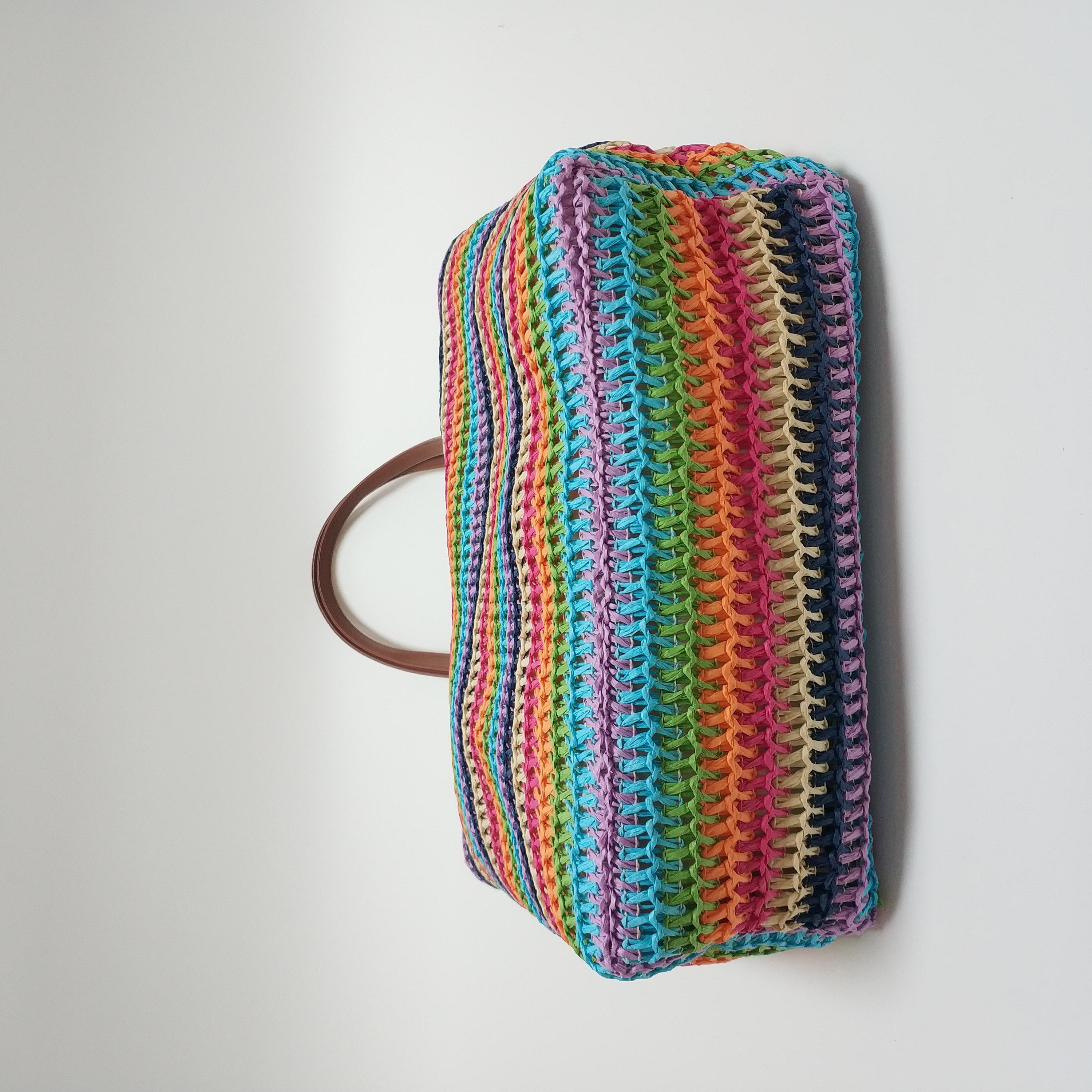 Large Capacity Shopping Bag Vertical Stripe Straw Tote Bag Paper Straw Womens Button Horizontal Bands Dopa Summer Beach Lady Bag