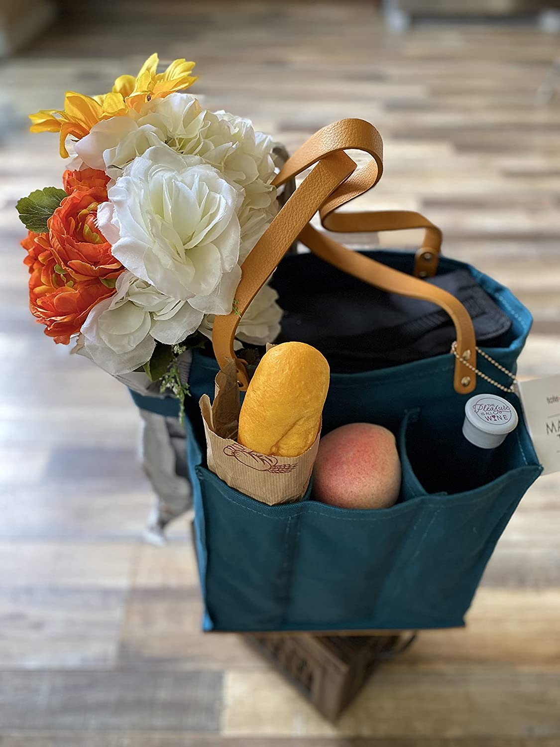 Ruthbag Farmer's Market grocery cbags shopping cotton canvas tote shop bag with pocket