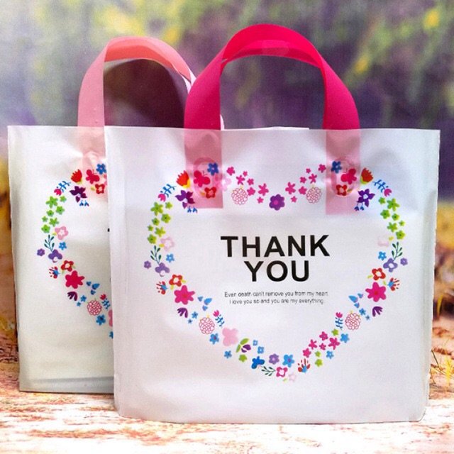 Thank You Bags for Business Plastic Shopping Bags With Soft Loop Handle clothing shopping plastic bag