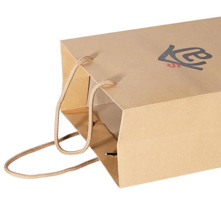Personalized sack laminated kraft custom print logo shopping bags with logos for gifts