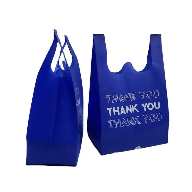 Factory Supplied Cheap Recycled T-shirt Non-woven Bag Vest Shopping Bag