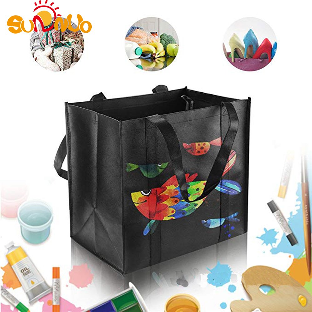 Reusable Grocery Bags, TEOYALL 6 Pack Eco Friendly Large Foldable Grocery Tote Bag Heavy Duty Washable Shopping Bags (6 Pack)