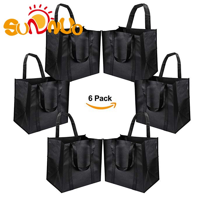 Reusable Grocery Bags, TEOYALL 6 Pack Eco Friendly Large Foldable Grocery Tote Bag Heavy Duty Washable Shopping Bags (6 Pack)