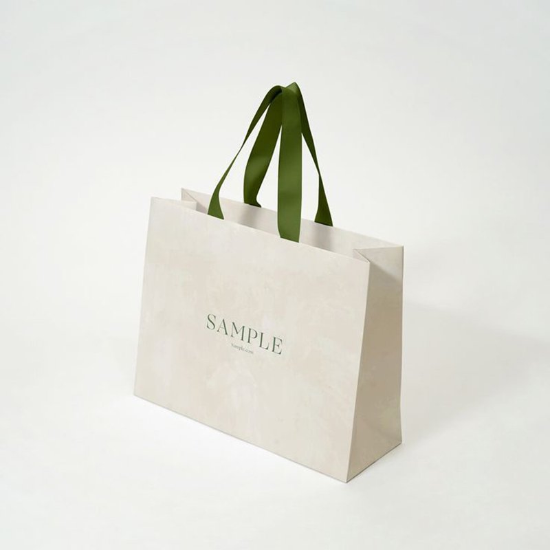 Custom Print Logo Elegant White Black Gift Paper Bags Pink Luxury Clothing Boutique Paper Shopping Bag With Ribbon Handle