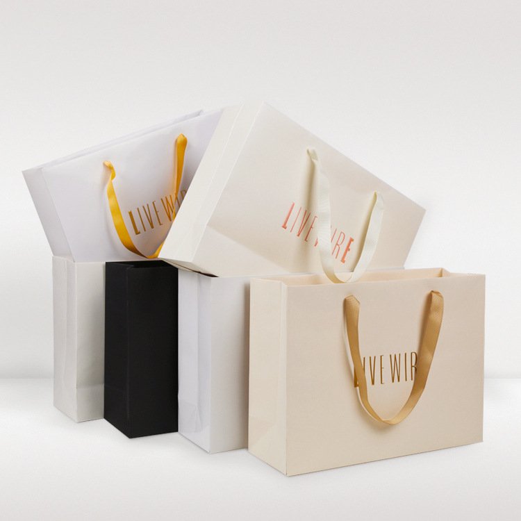 Custom Printing With Logos Luxury Shopping Paper Bags For Clothing Shoes
