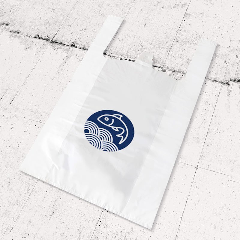 Custom T-Shirt Plastic plain black and white t-shirt plastic bags Supermarket Shopping Plastic Bag