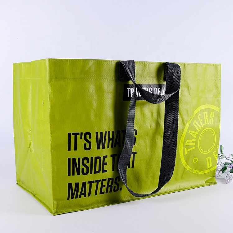 China Manufacturer Custom Reusable Grocery Shopping Bag Bopp Laminated Recycled PP Woven Bag With Logo Printed