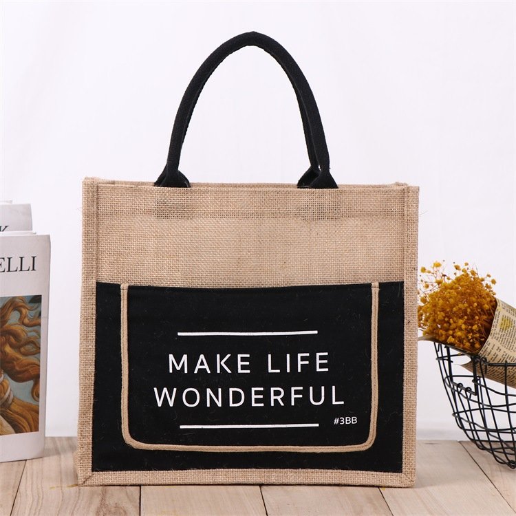 New Wholesale DIY Jute Bag Personalized Own Design Jute Shopping Bag Linen tote Bag Wholesale