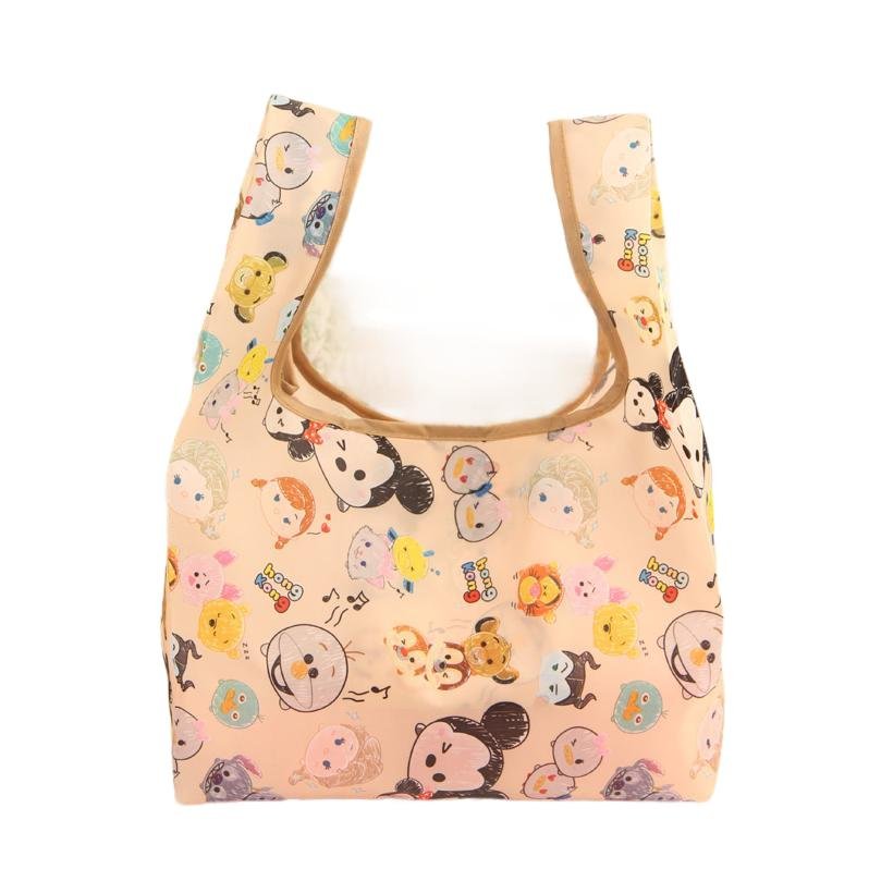 Customized logo image eco-friendly foldable cartoon shopping bag convenient factory design