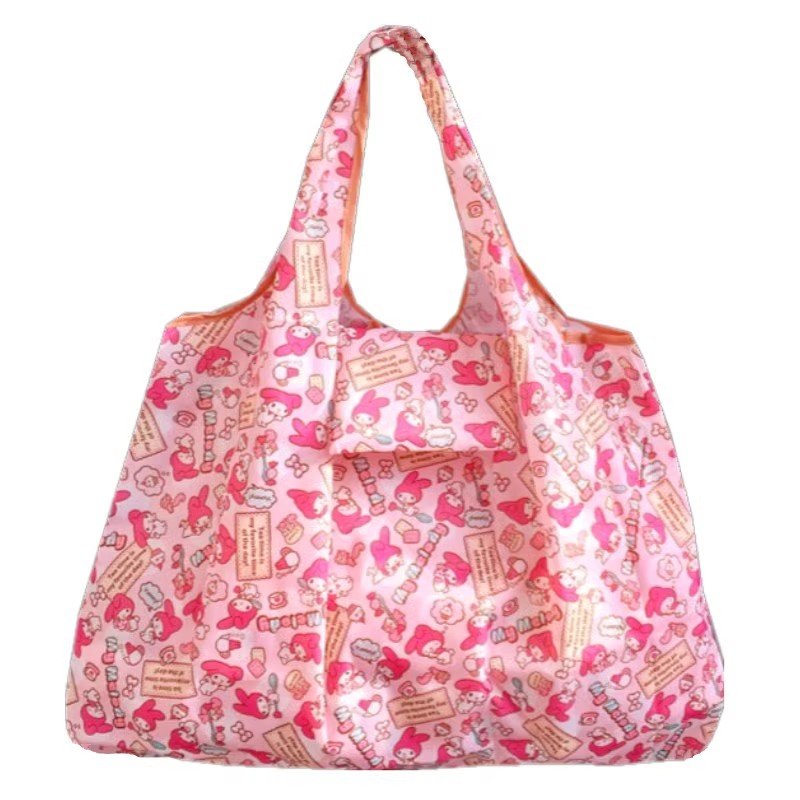 Customized logo image eco-friendly foldable cartoon shopping bag convenient factory design