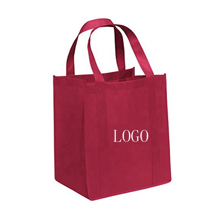 Reusable Tote Shopping Bag Oversized Custom Non-woven Fabric Eco Promotion Accept Customized Logo Striped Handled Cheap Printing