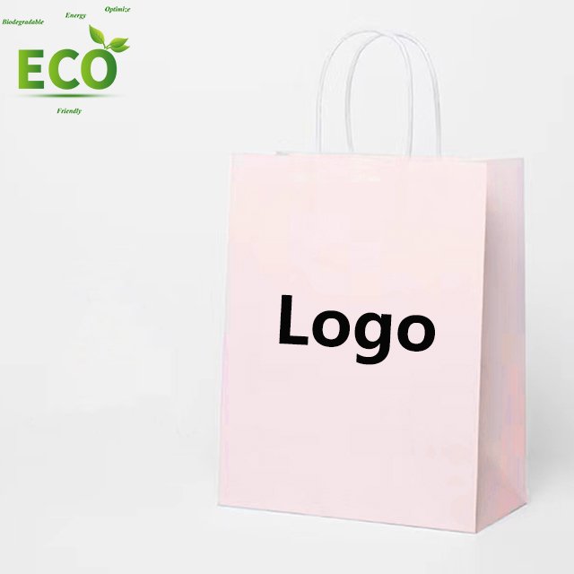 Custom Printing Biodegradable Restaurant Personalised Gift Twisted Handles Shipping Bag Brown And White Kraft Paper Bag
