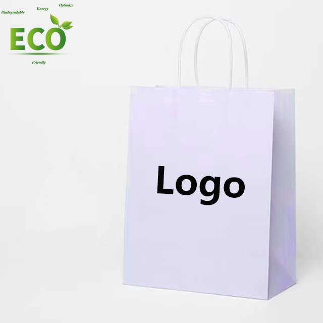 Custom Printing Biodegradable Restaurant Personalised Gift Twisted Handles Shipping Bag Brown And White Kraft Paper Bag