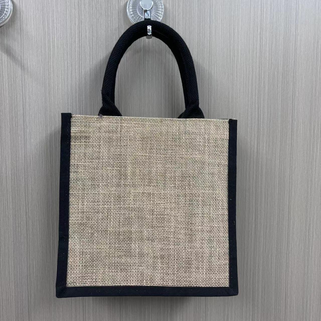 Hot Selling Reusable Grocery Bags Waterproof Shopping Bag Handle Jute Portable Packaging Bag