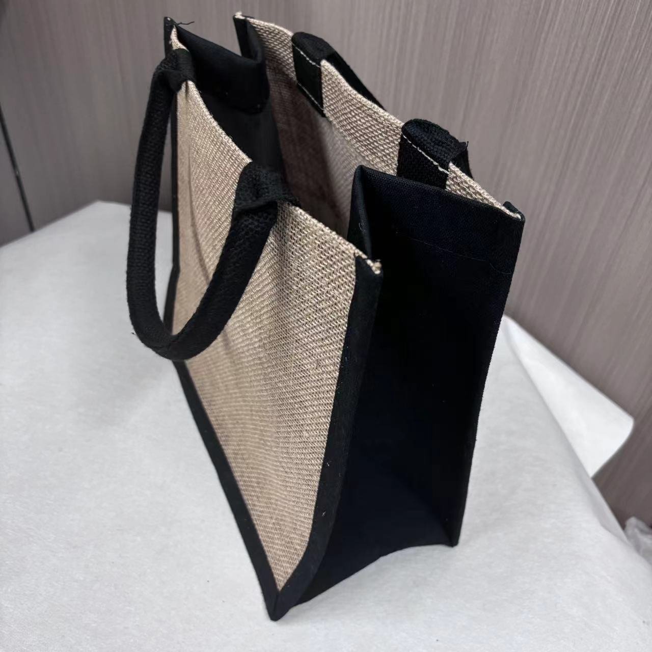 Hot Selling Reusable Grocery Bags Waterproof Shopping Bag Handle Jute Portable Packaging Bag