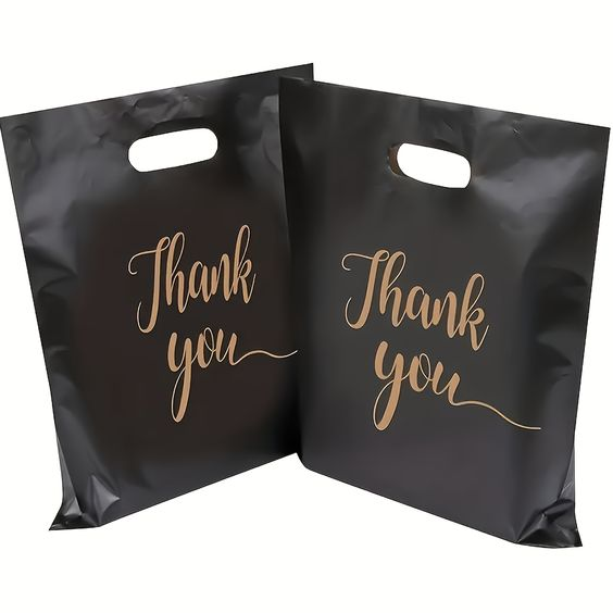 Hot Selling Custom Logo Size Waterproof Bags For Shopping Fold Thank You Shopping Bag Plastic Shopping Bag