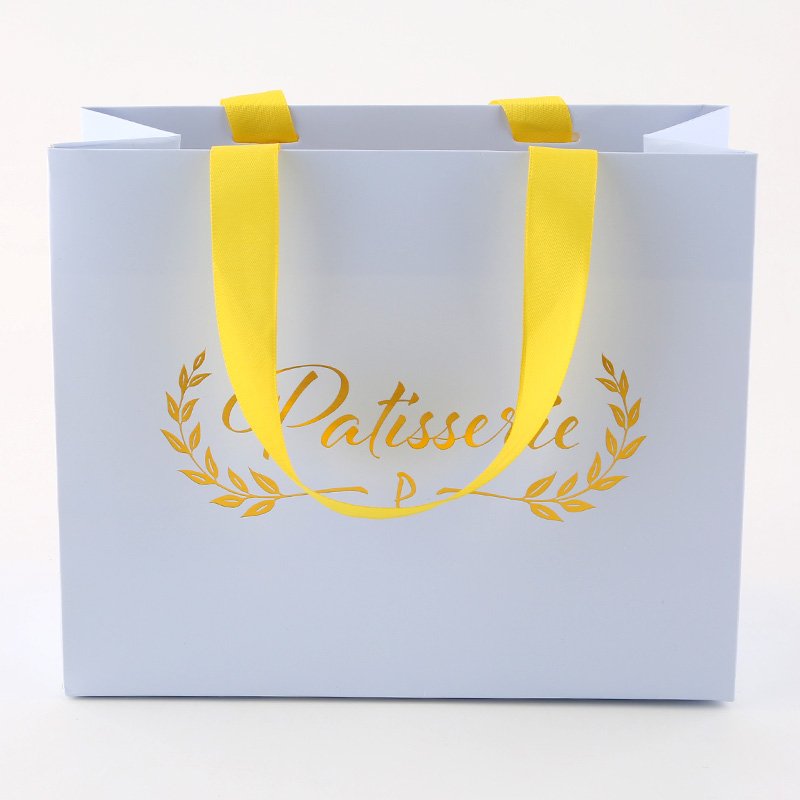 Wholesale Bags for Own Black Paper Handle White Clothing Gift Logo Custom Shopping Retail Luxury custom paper shopping bags