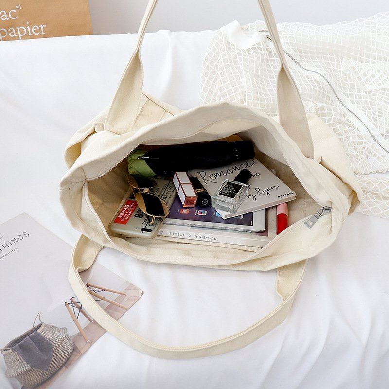 Designer Casual Fancy College Girls Shoulder Vegan Bags Environmental Shopping Large Canvas Tote Bag
