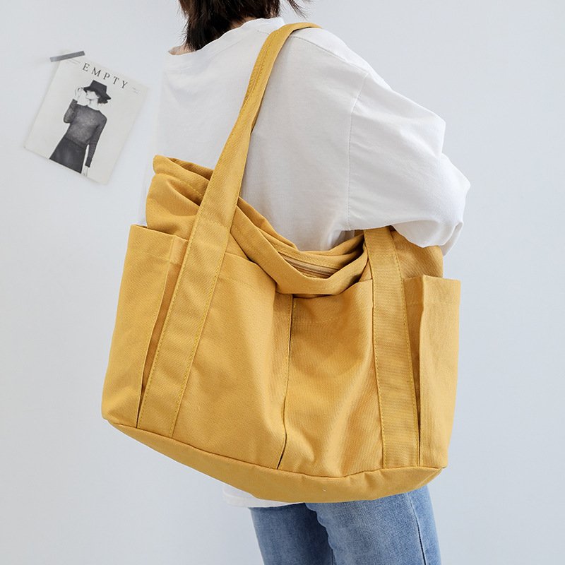Designer Casual Fancy College Girls Shoulder Vegan Bags Environmental Shopping Large Canvas Tote Bag