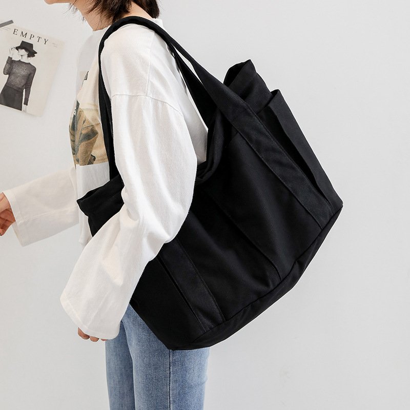 Designer Casual Fancy College Girls Shoulder Vegan Bags Environmental Shopping Large Canvas Tote Bag