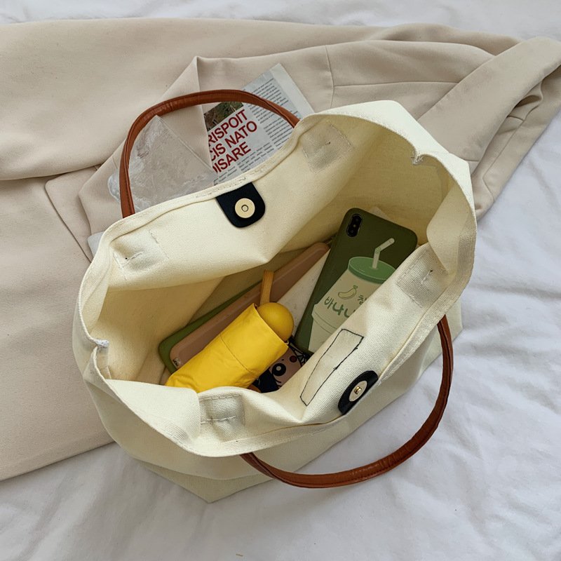 fashion luxury ladies large capacity shopping bags customized PU leather canvas women's tote bag