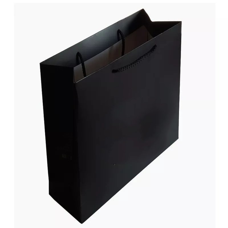 Black Paper Bags With Handles Custom Printed Luxury Gift Paper Shopping Bag Large Paper Bag