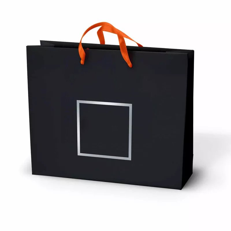Black Paper Bags With Handles Custom Printed Luxury Gift Paper Shopping Bag Large Paper Bag