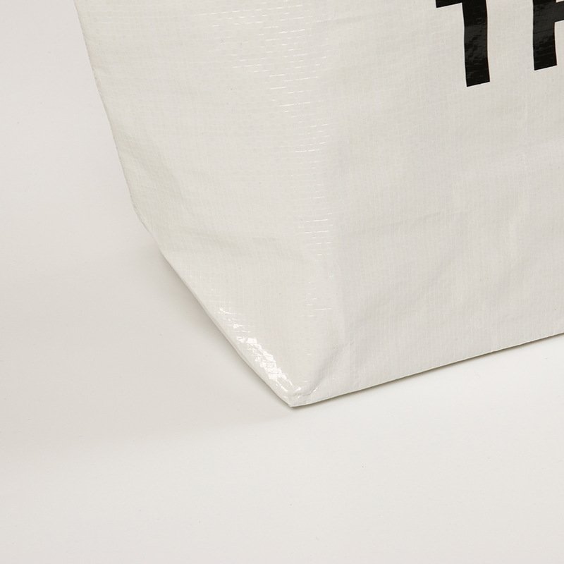 Customized cheap durable white glossy letter lamination pp woven bag, large capacity polyester portable shopping bag