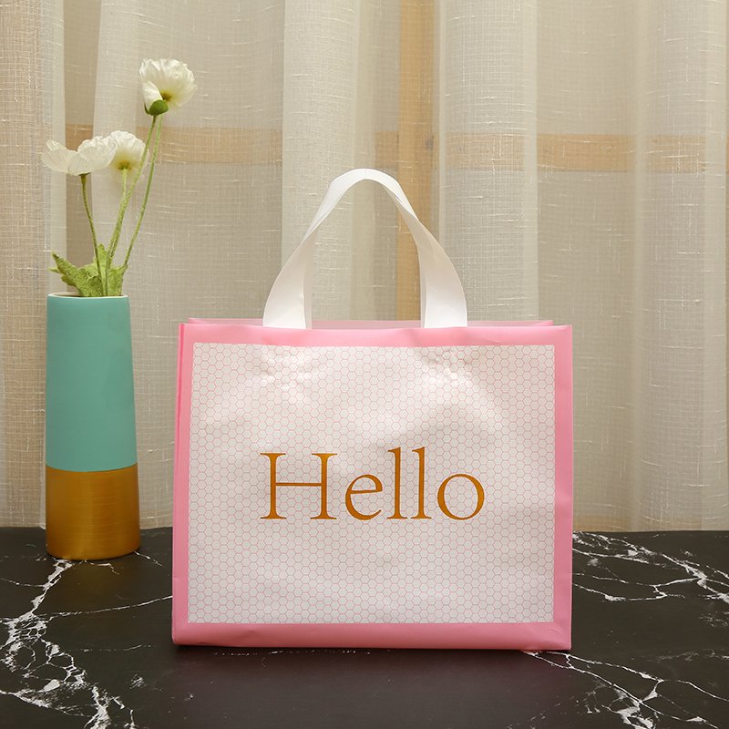 Durable reusable shopping bag with own logo shopping gift plastic custom plastic bag shopping