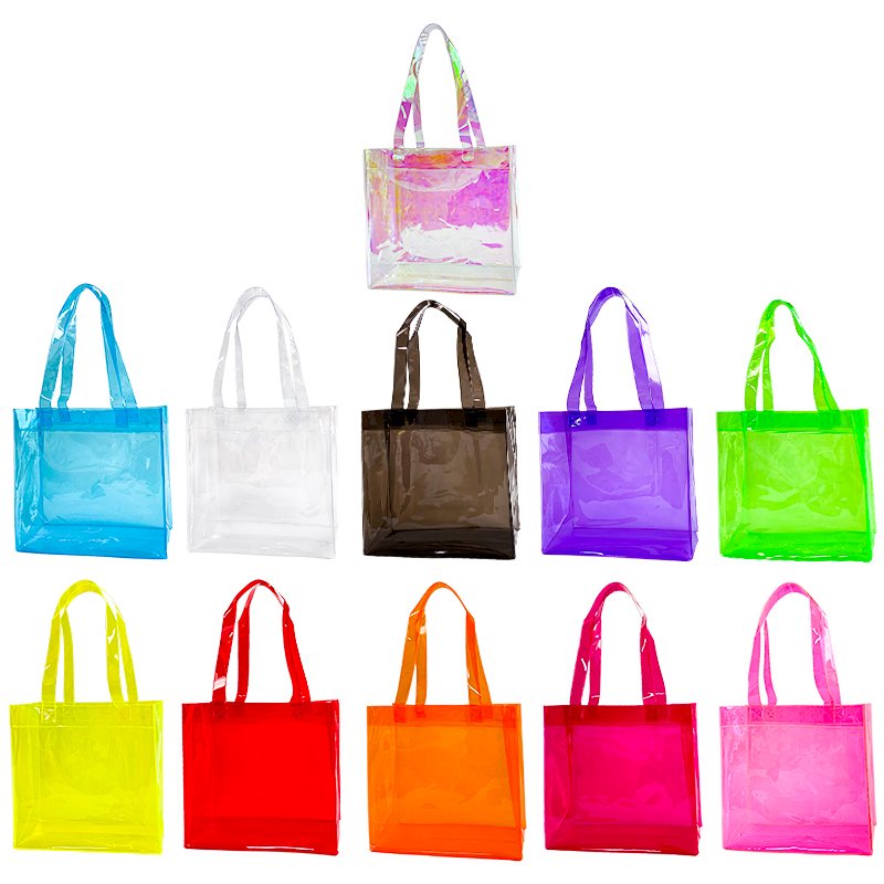 Manufacturers Custom Low Moq Luxury Shopping Bag 30X12X28CM pvc tote bag lastic Carry Shopping pink ladies cute bags