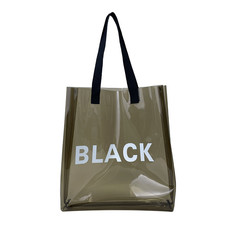 Custom Gift Clothing Clear Transparent PVC Pouches with Logo Luxury Shopping Bag with Handle