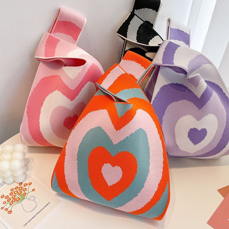 2024 Winter Hot Sale Crochet Purses Handbags Knitted Ladies Tote Shopping Bag For Women