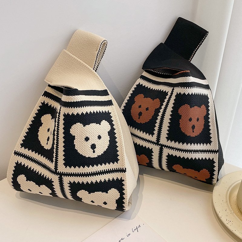 2024 Winter Hot Sale Crochet Purses Handbags Knitted Ladies Tote Shopping Bag For Women