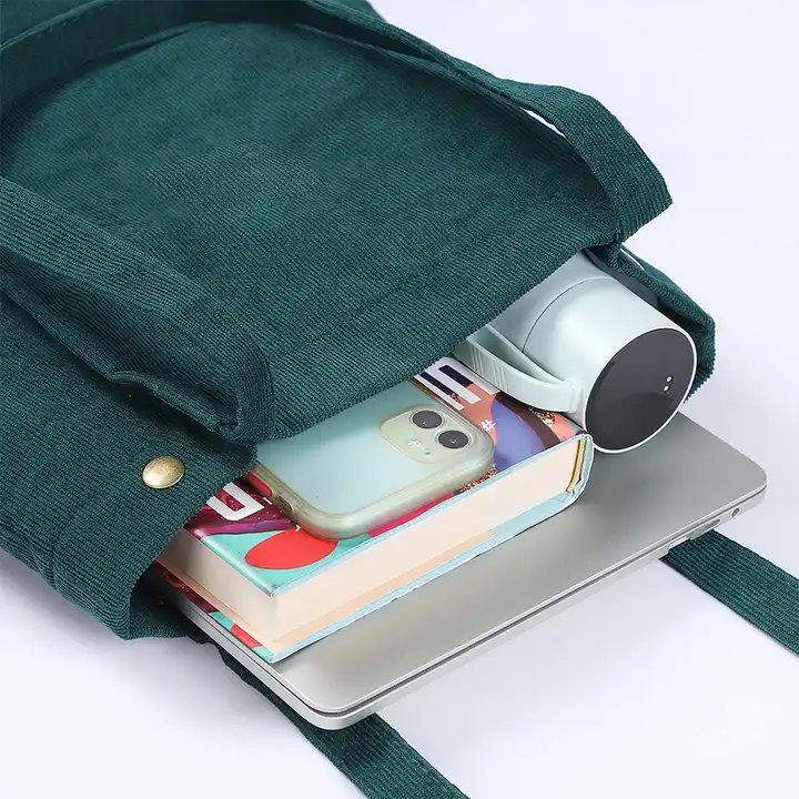 2024 new corduroy single shoulder underarm bag leisure canvas shopping bag go to work college underarm tutoring bag