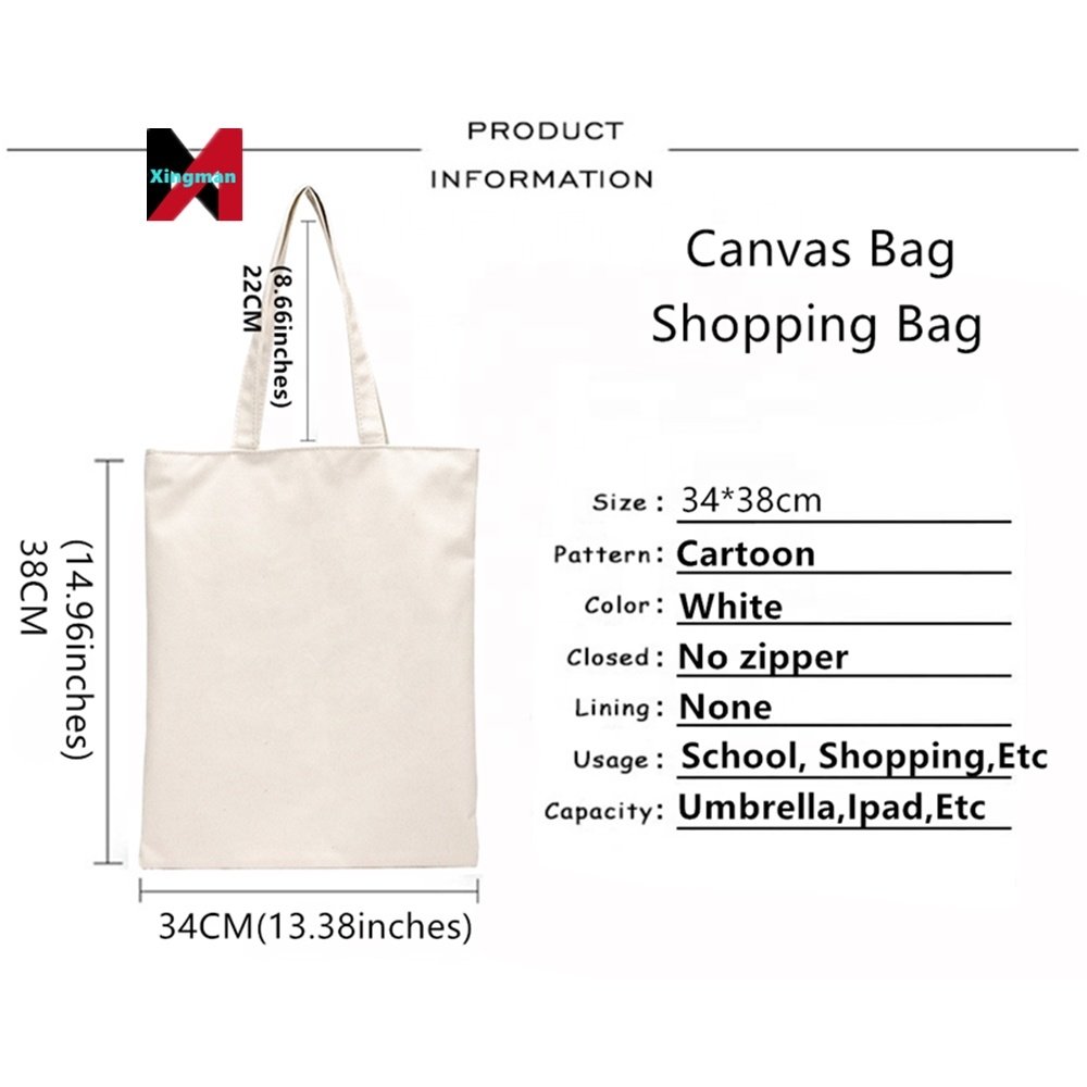 Anime Jujutsu Kaisen Gojo Satoru Yuji Itadori Shopping Bag Grocery Shopper Jute Bag Shopping Tote Bag Reusable Bolsa