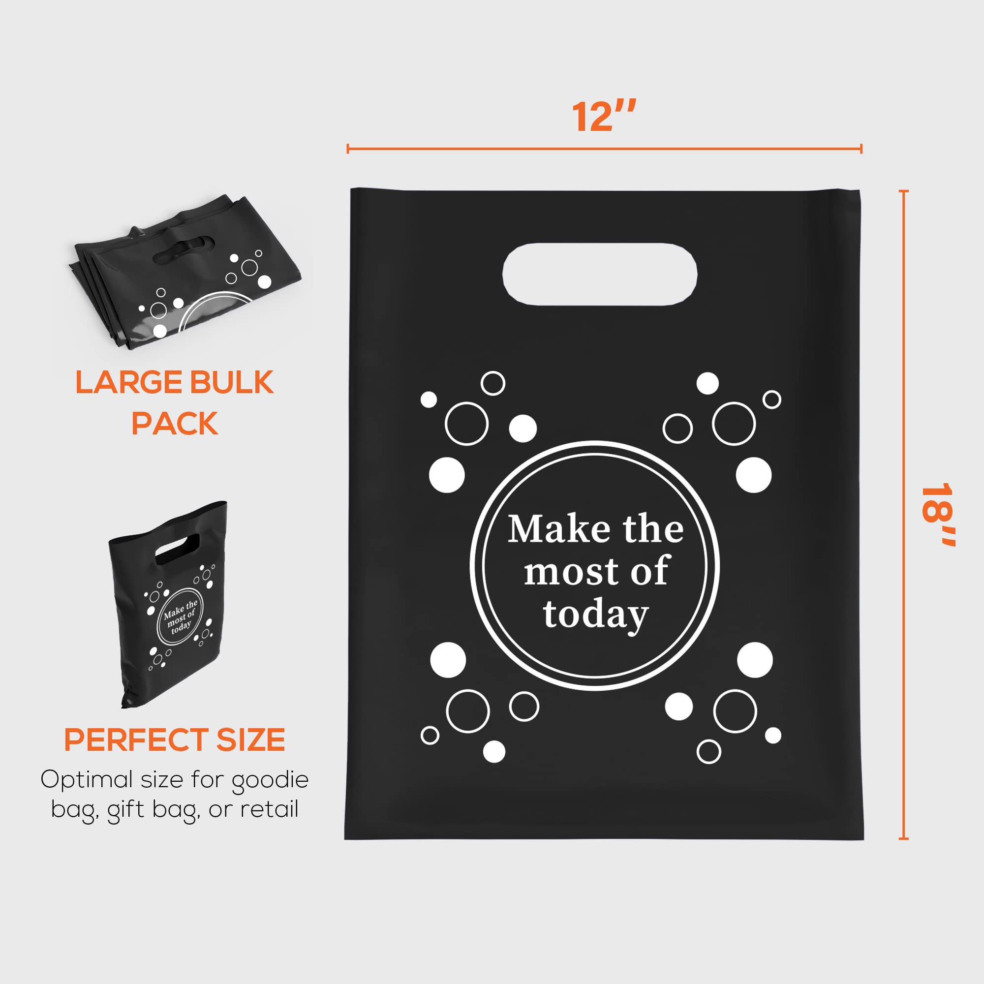 100% Recyclable Eco-friendly Black LDPE Plastic Die Cut Retail Shopping Pouch Cosmetics Gusset Bag Heat Seal Socks Storage