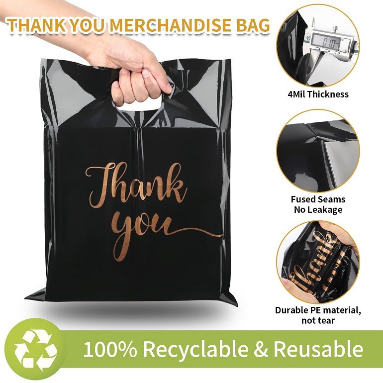 Personalized Brand Name Shopping Bag Custom Logo Printed Boutique Clothing Packing Die Cut Handle Plastic Bags