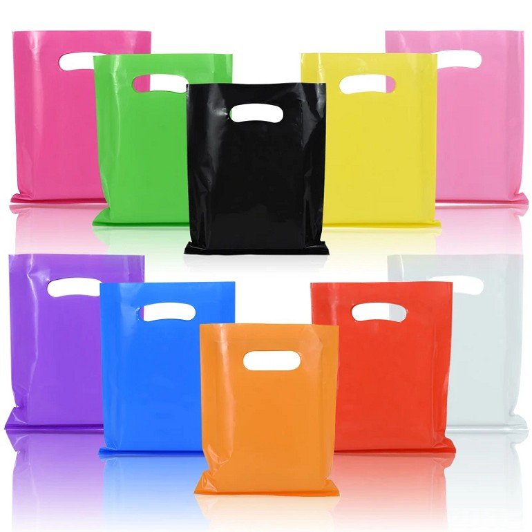 Personalized Brand Name Shopping Bag Custom Logo Printed Boutique Clothing Packing Die Cut Handle Plastic Bags
