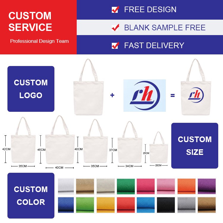 Extra Heavy-weight Personalized Tote Cotton Canvas Tote Bag Reusable Custom Tote Shopping Bags Cotton Canvas Bag