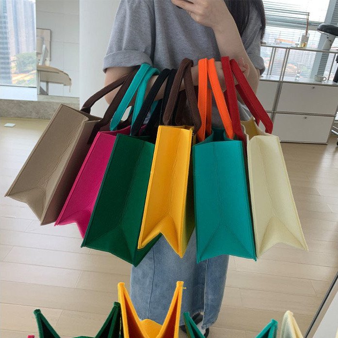 New Fashion Felt Shopping Bags Gift Tote Handbag With Custom Logo Purse