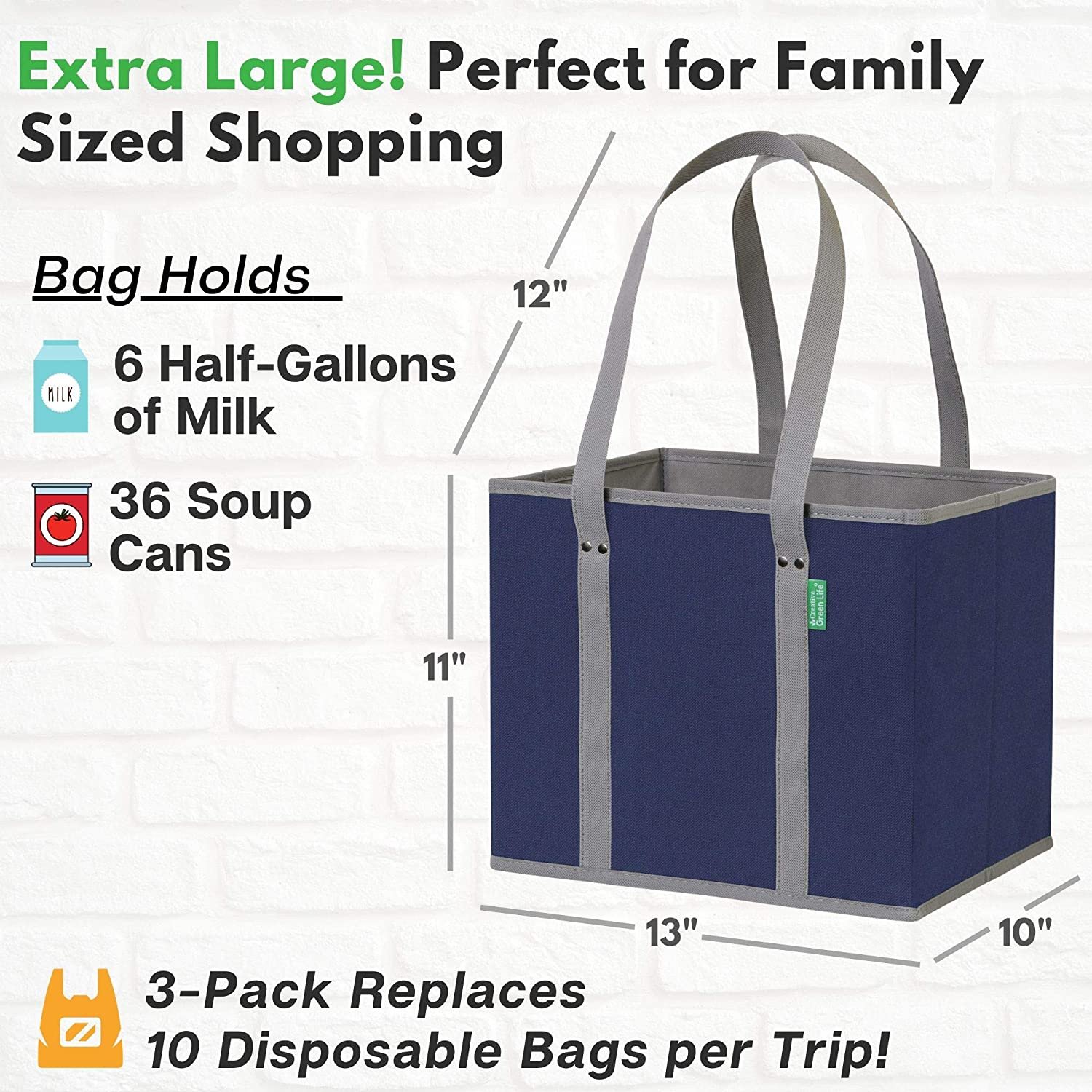 Wholesale Collapsible Compact Grocery Tote Bag Shopping Container Picnic Basket with Reinforced Durable with Cardboard Bottom