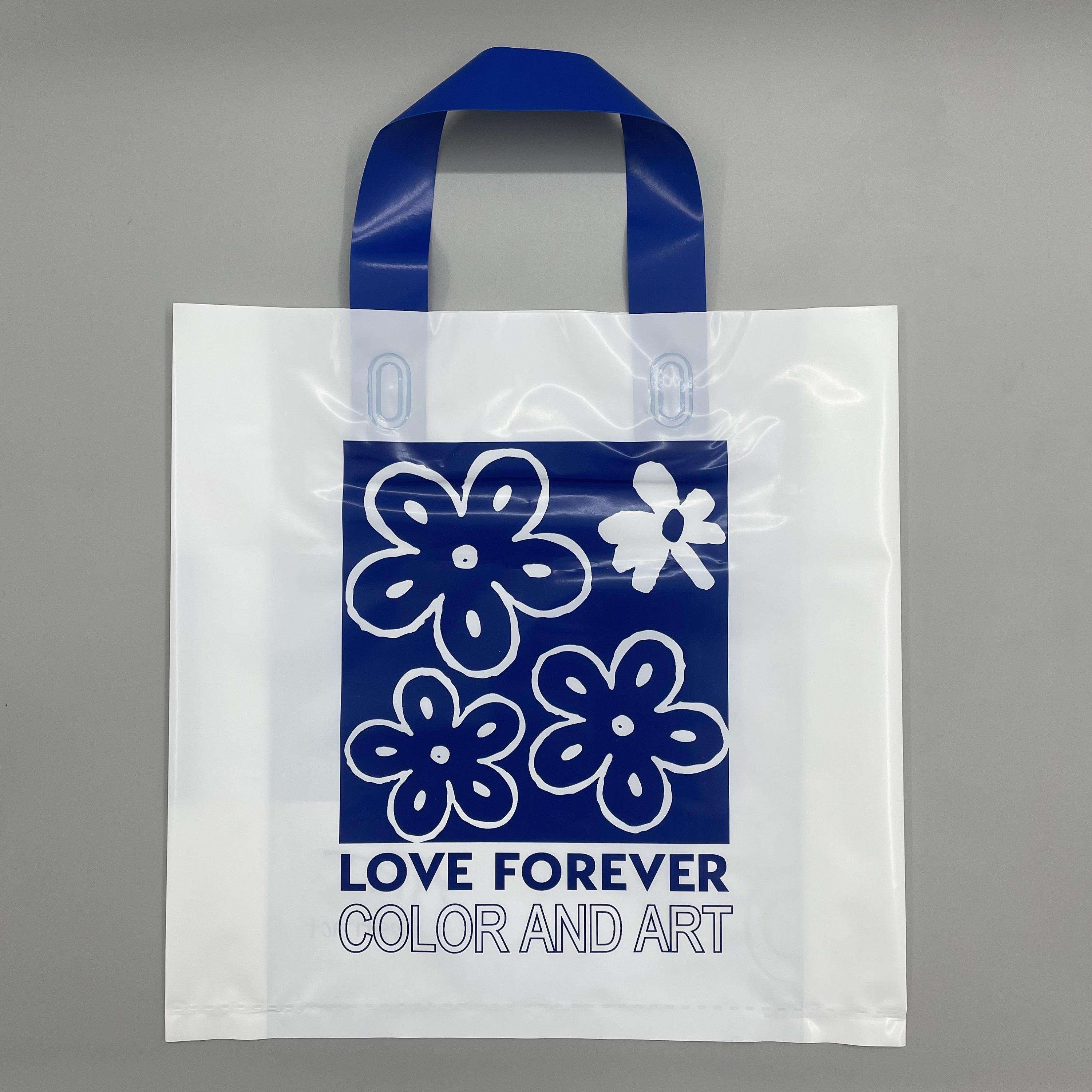 ODM/OEM Custom Design LDPE/HDPE Handle Plastic Bag Die Cut Bag Shopping Bag For Clothing/Shoe Packing