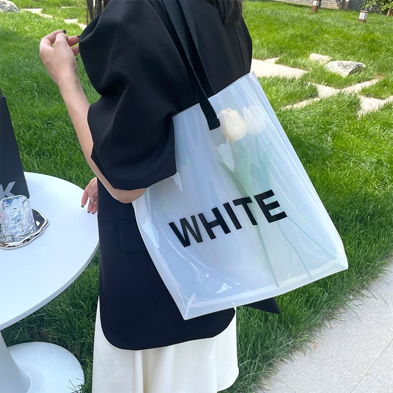 High quality customized transparent pvc bags custom clear pvc beach bag pvc logo shopping bag